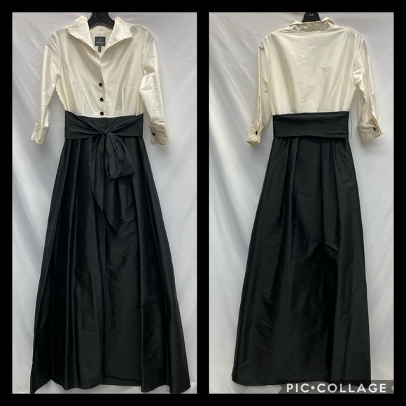 Adrianna-Papell black and white taffeta Gown - Picture 4 of 4